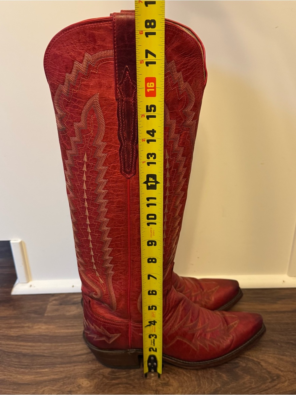 LUCCHESE Priscilla Cowgirl Boots Women's Size US 8 B Red Western Cowboy - Picture 11 of 16